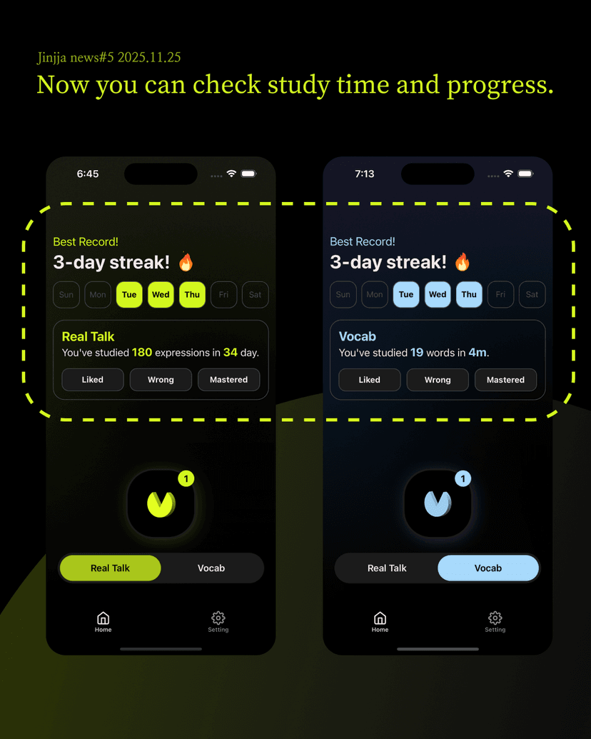 Now you can check study time and progress.