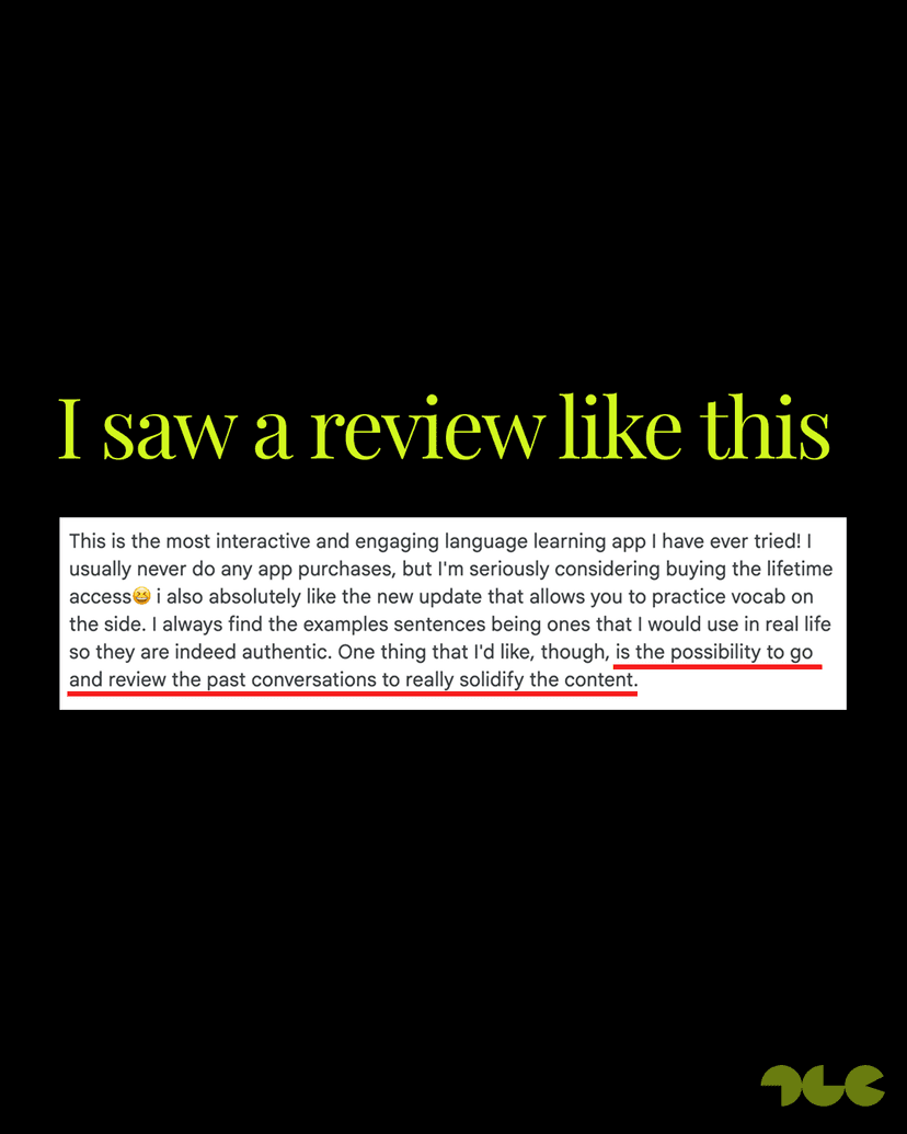 You can now review past chats!